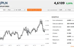 Złoty osłabiony po decyzji RPP. Kurs euro szybko wraca powyżej 4,60 zł