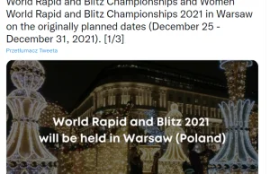 Mistrzostwa Świata w szachach Szybkich i Błyskawicznych w Polsce!