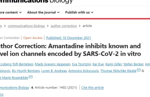 W artykule o Amantadynie usunięto wzmianki o skuteczności leku w leczeniu COVID