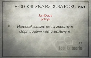 Jan Duda nominowany do Biologicznej Bzdury Roku 2021