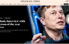 Musk "Człowiekiem Roku" Financial Times. Chcą go jednak opodatkować