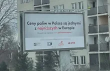 Orlen przekonuje na billboardach, że paliwa są w Polsce jednymi z...