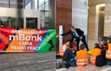 Blokada głównej siedziby mBanku. „Nie ma naszej zgody na represje antyzwiązkowe”