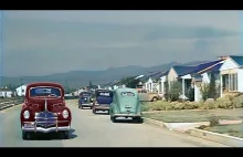 Los Angeles 1940s, Residential Area in color [60fps, Remastered] w/added sound