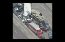 Potężny karambol na autostradzie.Zderzyło się 100 aut.