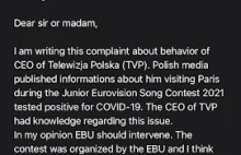 Poinformowałem EBU o tym, że Kurski był zakażony COVID podczas Eurowizji Junior