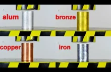 Gniecenie różnych metali prasą hydrauliczną