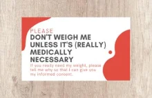 Karty "Nie waż mnie" mają na celu zmniejszenie stresu w gabinecie lekarskim