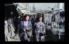 [4k, 60fps, kolor] (1940s) Ulice w Japonii po 2 wojnie światowej