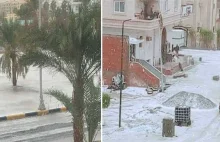 Hurghada pokryta śniegiem, lotnisko chwilowo zamknięte, turyści są w szoku