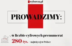 Gazeta Wyborcza ma już 280 tys. subskrypcji prenumerat, w ciągu roku wzrost o 8%