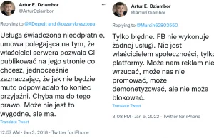 Artur Dziambor ora Artura Dziambora ws. blokady Konfederacji na Facebooku