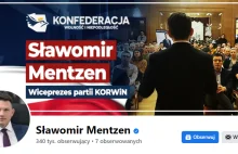 Sławomir Mentzen o usunięciu konta Konfederacji z FB.