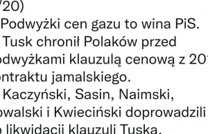 PiS z chciwości wyłączyć bezpieczniki w umowie gazowej z Rosją. Teraz są skutki.