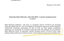 "Szczepienie przeciwko Covid jest procedurą medyczną ratującą zdrowie i życie