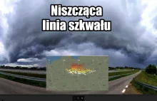 Piekielnie silna linia szkwału w Polsce. Wichura 120 km/h. Atak zimy i burza.