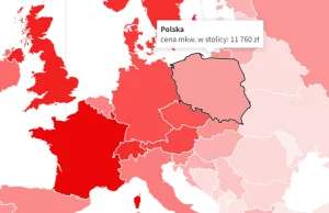 Mapa cen mieszkań w Europie. Warszawa prawie tak droga jak Madryt, Lizbona, Rzym