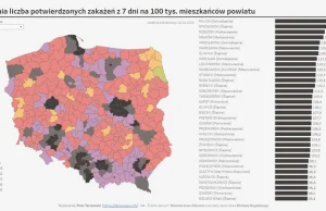 COVID: Czarne plamy na mapie Polski. Pokazują, gdzie jest najgorzej