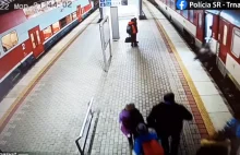 Nie zdążyła wsiąść do pociągu. Groźny incydent na słowackim dworcu [FILM