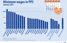 Polska w pierwszej 10-tce UE pod względem siły nabywczej minimalnej płacy