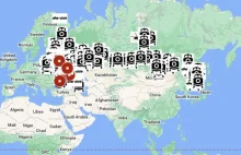 Mapka online rozmieszczenia wojsk na terenie Rosji i Białorusi ze zdjęciami