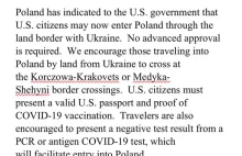 Polska: ewakuacja z Ukrainy tylko dla zaszczepionych.