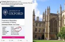 Oxford szuka wykladowcy z doktoratem z historii - placa to £19,743 na rok