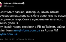 Ukraina informuje o atakach DDoS na MON i banki