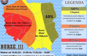 Ostrzeżenie przed silnym wiatrem i ekstremalnymi burzami