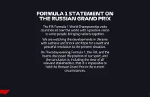 Grand Prix Formuły 1 w Rosji odwołane!