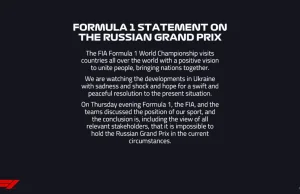 Grand Prix Formuły 1 w Rosji odwołane!