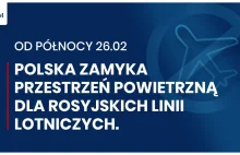 Polska zamyka przestrzeń powietrzną dla rosyjskich lini lotniczych