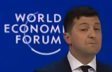 President Ukrainy Volodymyr Zelensky przemawia na WEF 2020