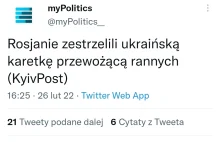 Rosjanie zaatakowali ukraińską karetkę przewożącą rannych.