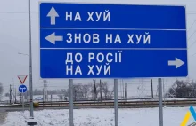 Ukraina usuwa znaki drogowe, żeby zmylić Rosjan. Oto "wzorcowy" znak
