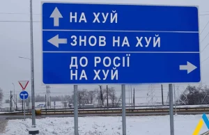 Ukraina usuwa znaki drogowe, żeby zmylić Rosjan. Oto "wzorcowy" znak
