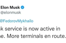 Musk przekazuję odbiorniki Starlink do Ukrainy