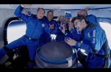 Caly lot zalogowy Blue Origin sfilmowany od srodka.
