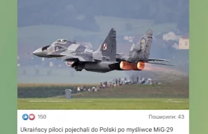 Ukraińscy piloci pojechali do Polski po myśliwce MiG-29