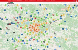 Mapa pracowników KGB i innych służb Białorusi