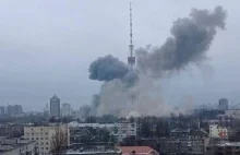 Atak na wieżę telewizyjną w Kijowie. Jest nagranie momentu uderzenia
