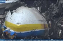 widzimy doszczętnie zniszczonego Antonova An-225 Mriya
