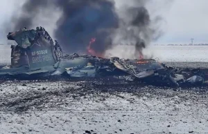 Ukraińskie wojsko zestrzeliło rosyjski samolot, który zrzucał bomby na cywilów