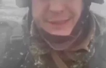 Ruski żołnierz z przekazem do Ukraińców