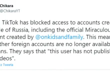 TikTok zablokował konta zagranicznych twórców w Rosji! Dostępne tylko Rosyjskie