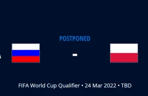Mecz Polski z Rosją widnieje jako "przełożony"