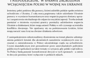 Stanowisko #Konfederacja ws. zagrożenia wciągnięciem Polski w wojnę na Ukrainie.