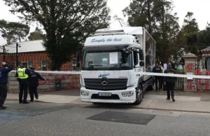 Man arrested after truck driven through the gates of Russian embassy in...