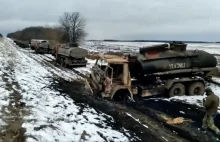 Sukces ukraińskiej armii. Konwój ciężarówek z paliwem w płomieniach
