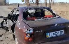 Rosyjski pancerny atakuje cywilne auto
